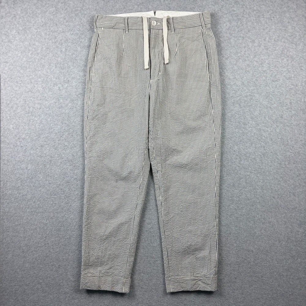 Engineered Garments Seersucker Pants Mens Small 32x28 Striped Cuffed USA MADE